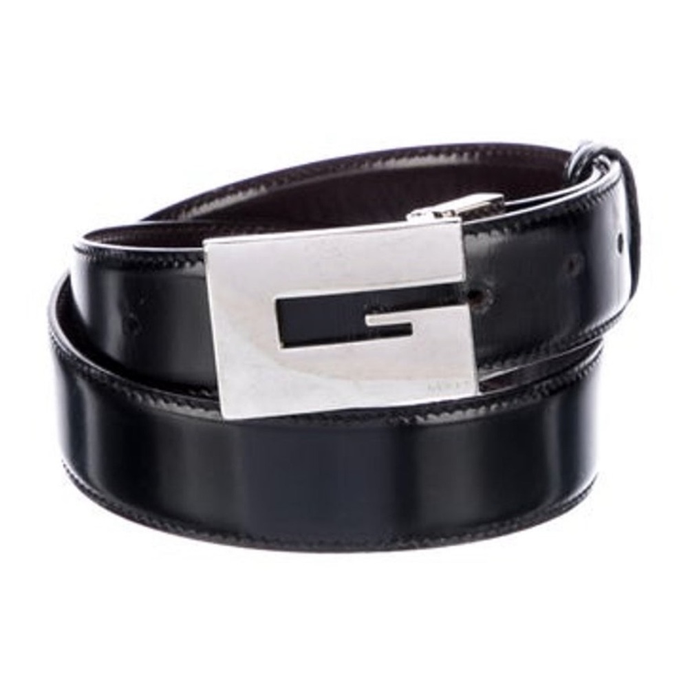 Gucci black leather belt